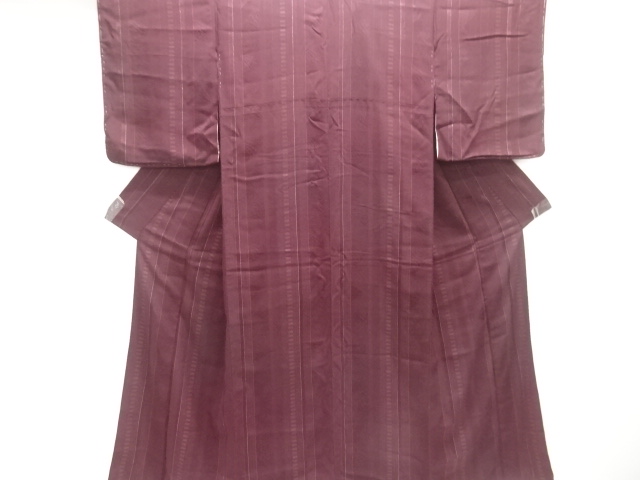 JAPANESE KIMONO / ANTIQUE KIMONO / TAISHO ROMAN STYLE / MON KINSHA / SILK / URUSHI / WOVEN STRIPE